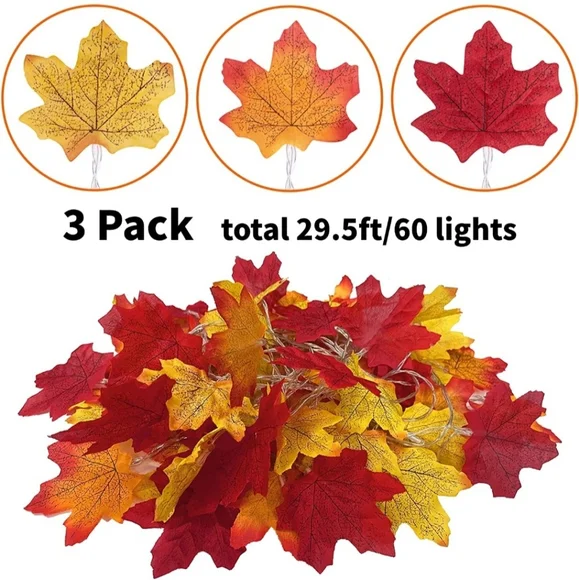 Autumn Halloween Leaves String Lights - Picture 5 of 5